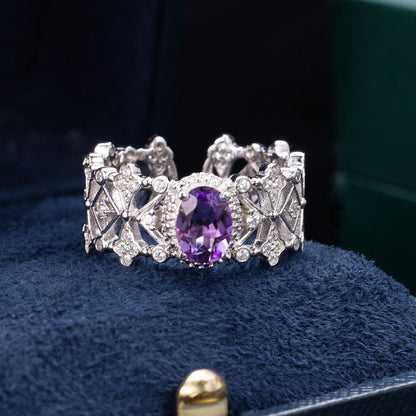 Filigranring mit floralem Laubsägewerk 6240