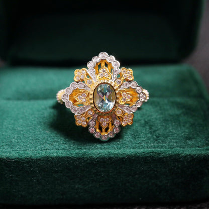 Filigraner Kleeblatt-Blumenring 6303