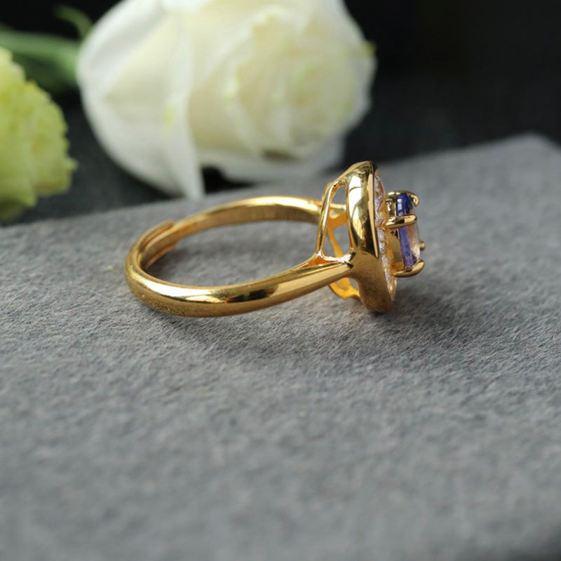 Ovaler Halo-Edelsteinring 6356