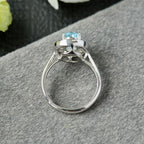 Ovaler Halo-Edelsteinring 6356