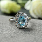 Ovaler Halo-Edelsteinring 6356