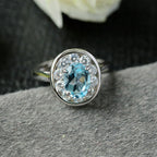 Ovaler Halo-Edelsteinring 6356