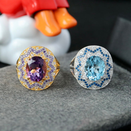 Blumenring mit Topas-Pavé 6359