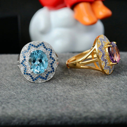 Blumenring mit Topas-Pavé 6359