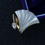 Seidiger zweifarbiger Ginkgo-Ring 6378