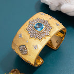 Breiter Armreif mit natürlichem Topas 6387