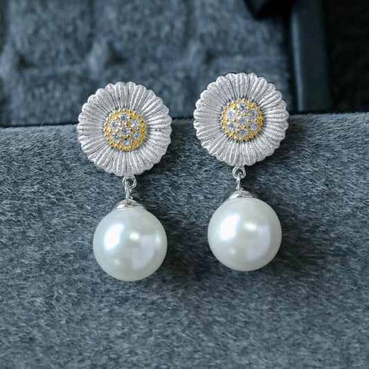 Seidige Gänseblümchen-Ohrringe 6395