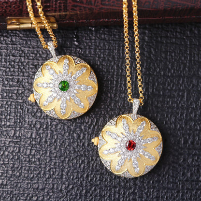 Medaillon-Anhänger mit seidiger Blume 6401