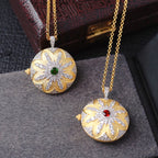 Medaillon-Anhänger mit seidiger Blume 6401
