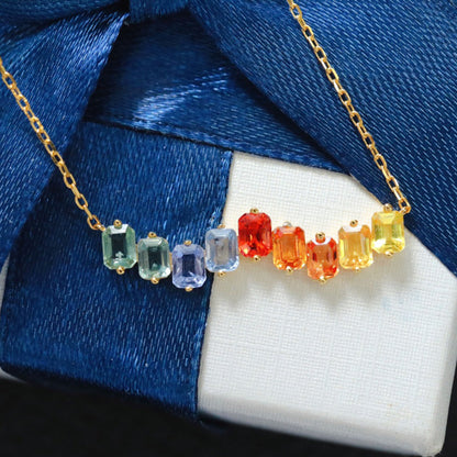 Natürliche Saphir-Regenbogenkette 6407