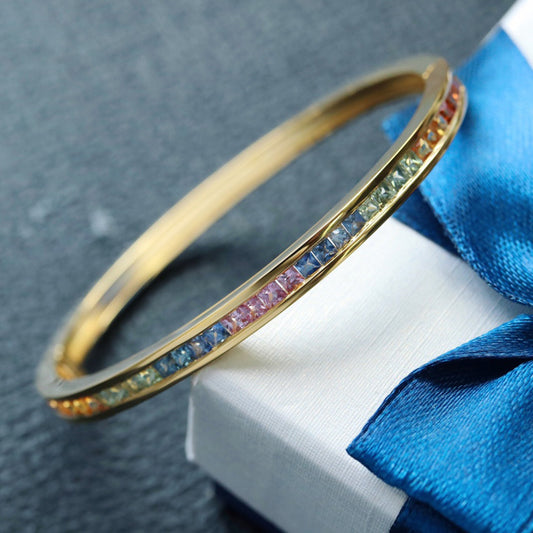 Natürlicher Saphir-Regenbogen-Armreif 6413