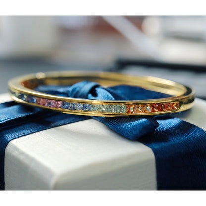 Natürlicher Saphir-Regenbogen-Armreif 6413