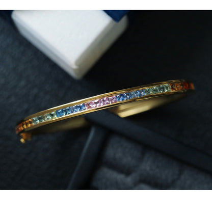 Natürlicher Saphir-Regenbogen-Armreif 6413