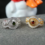 Natürlicher Granat-Blumenring 6433