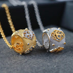 Laubsägen-Halskette mit breiten Ringen 6437