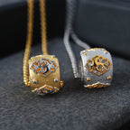 Laubsägen-Halskette mit breiten Ringen 6437