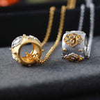Laubsägen-Halskette mit breiten Ringen 6437