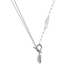 Halskette mit Barockperlen und gezogener Kette N1035