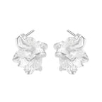 Unregelmäßige Ohrstecker mit gerüschtem Alufolieneffekt E1165