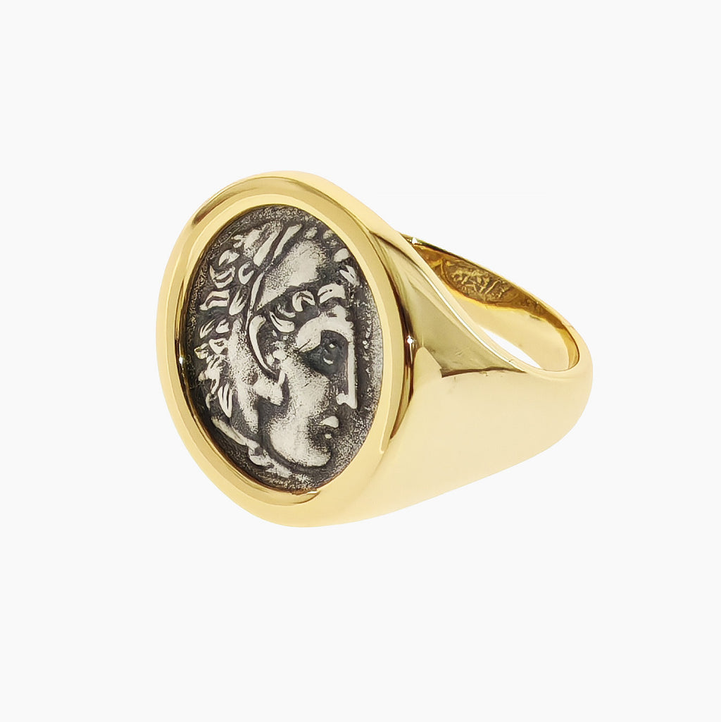 Hercules Coin Signet Ring
