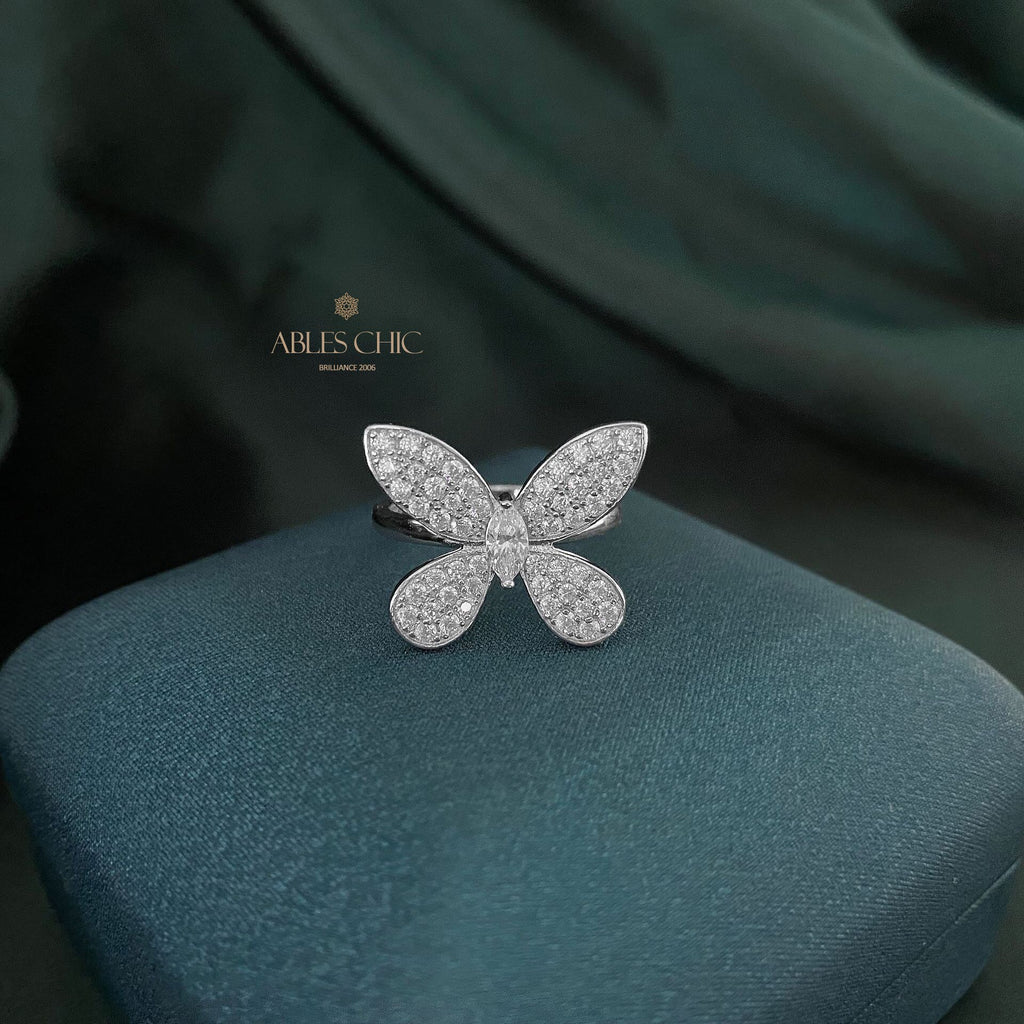 Cocktailring mit Schmetterlings-Pavé R1238