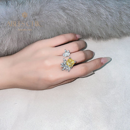 Offener Ring mit Marquise-Blume R1192