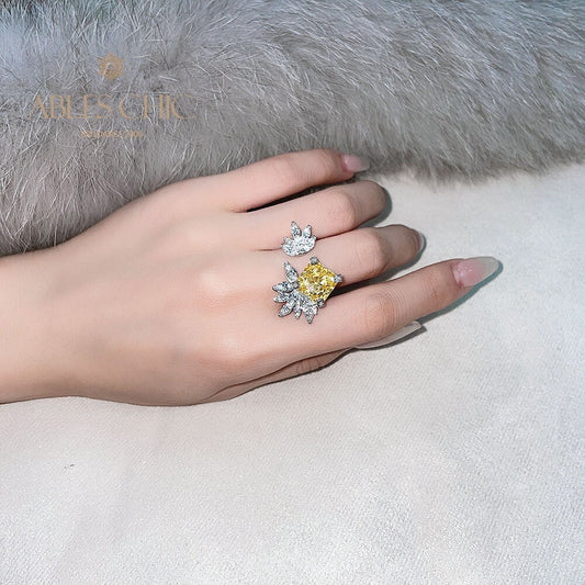 Offener Ring mit Marquise-Blume R1192