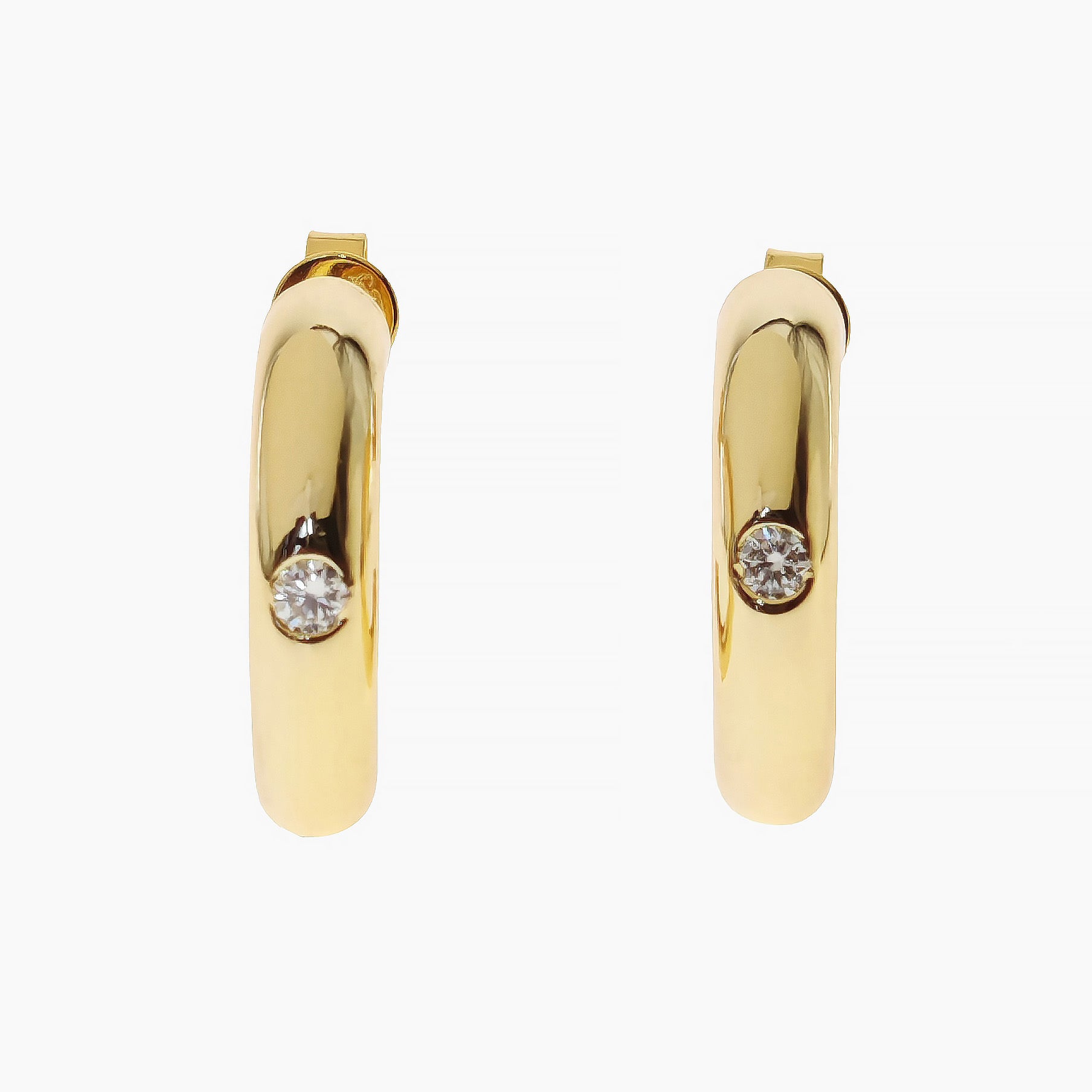 Open C Moissanite Hoops