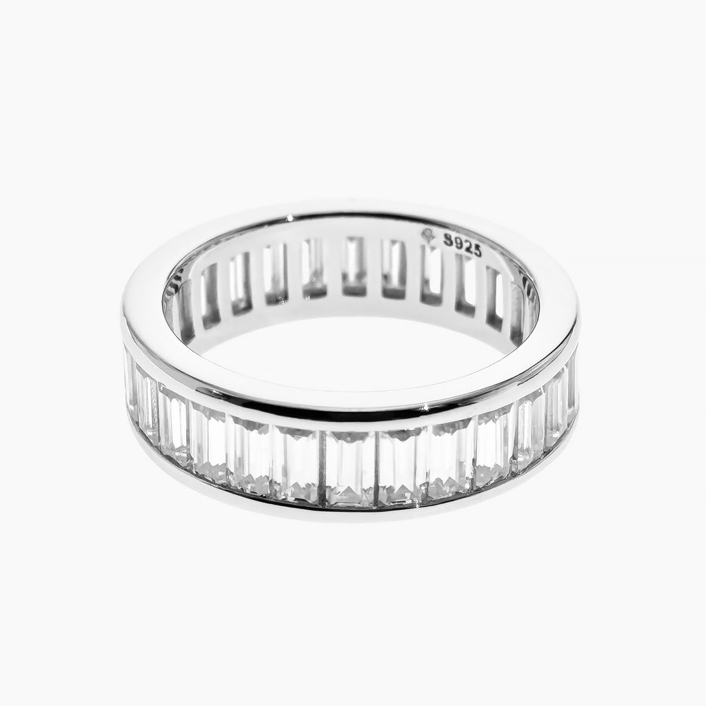 Baguette-Cut Moissanite Band
