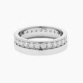 Round Moissanite Strip Band