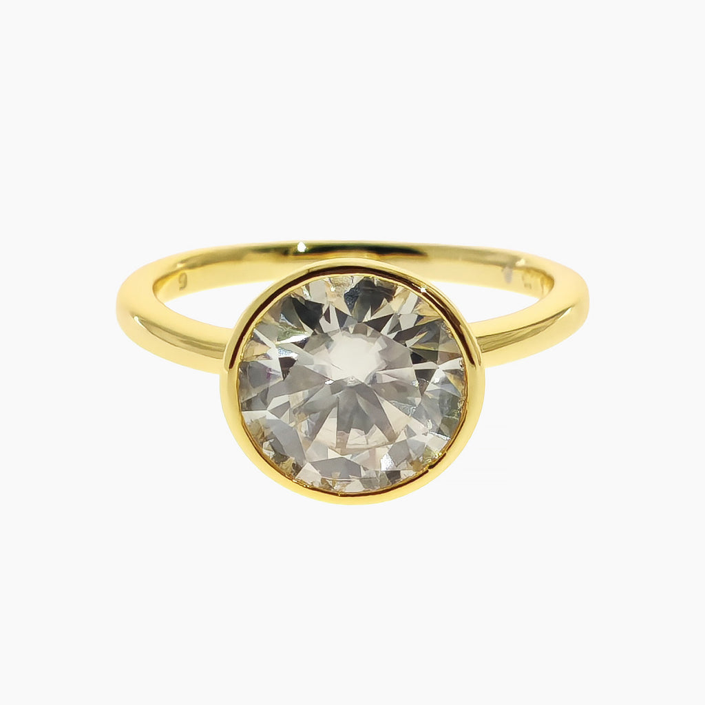 3-Carat Round Brilliant Moissanite Ring
