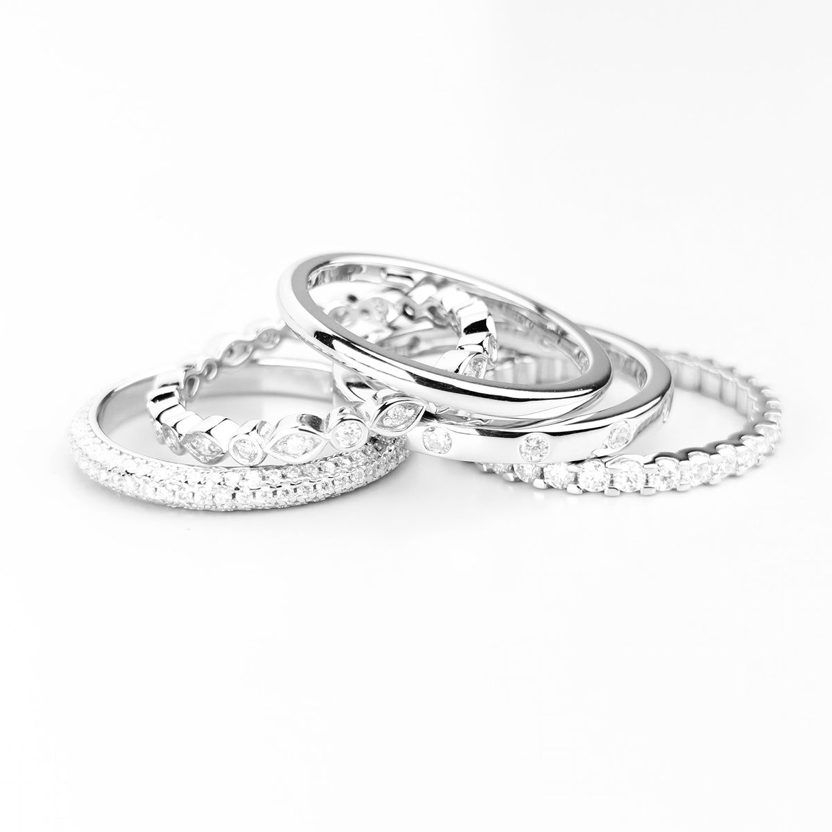 Moissanite Stacking Ring Set