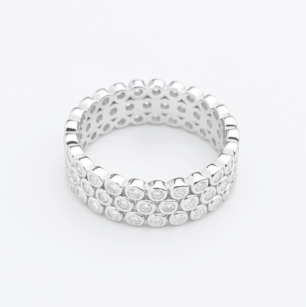 Moissanite Orbit Wide Band