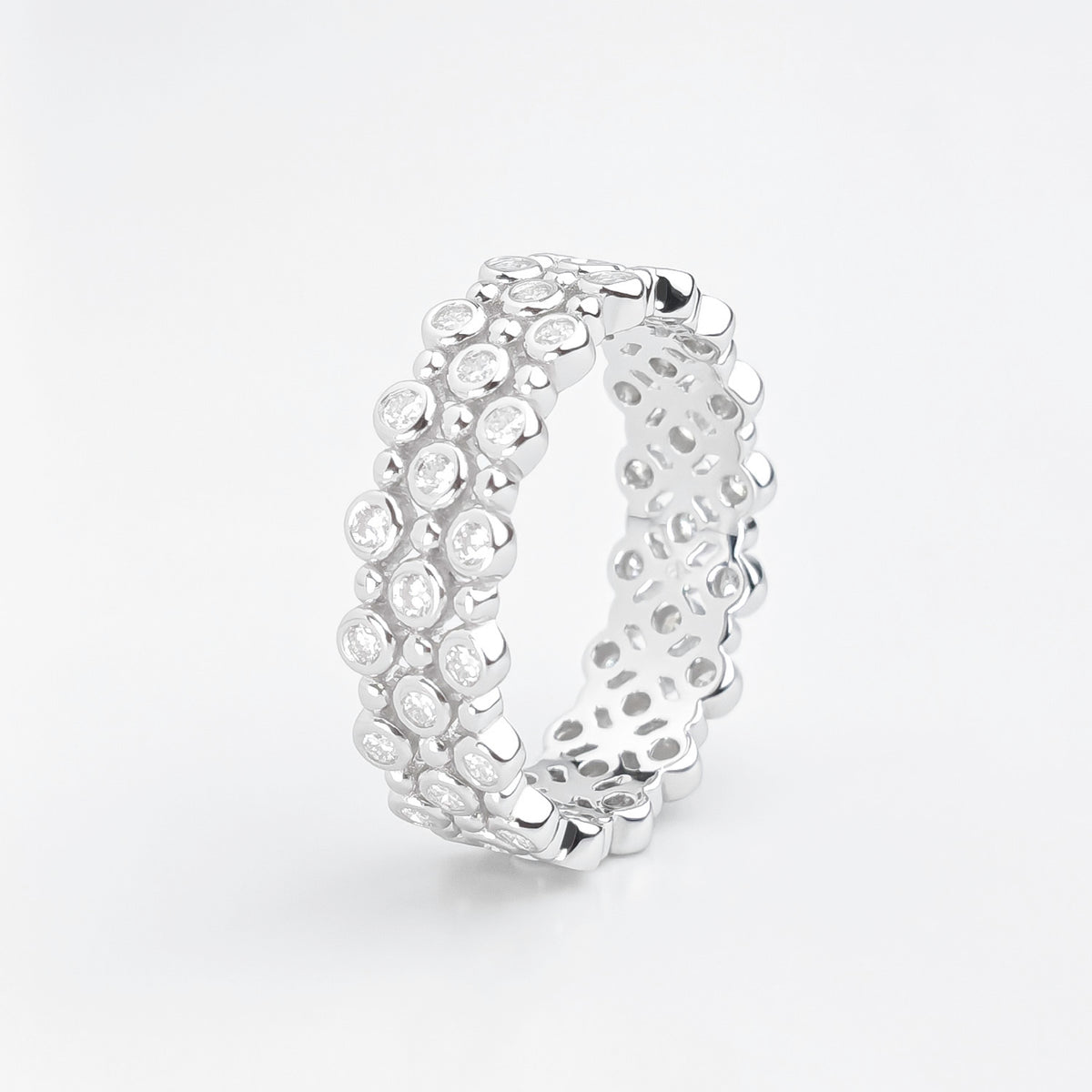 Mosaic Moissanite Layered Band