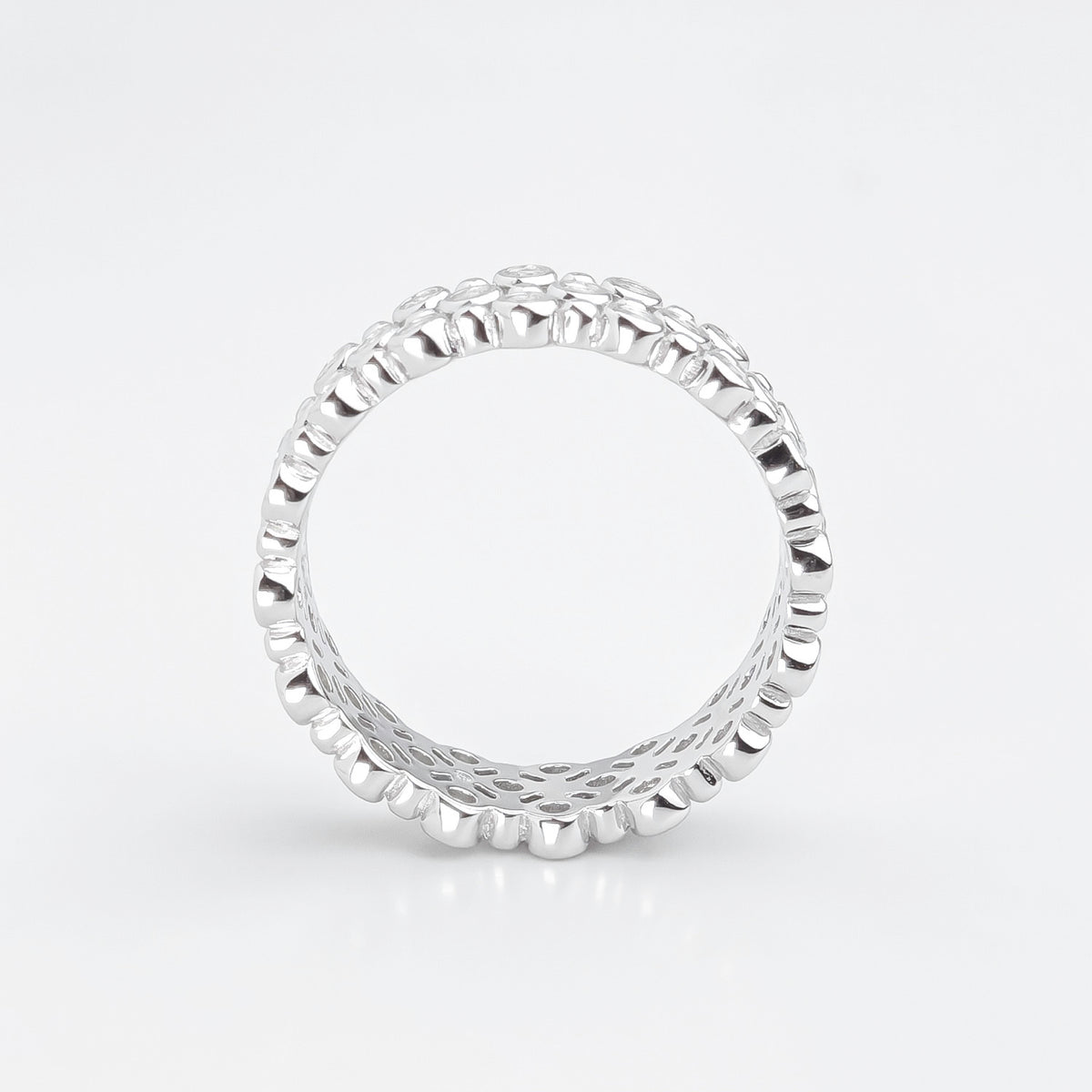 Mosaic Moissanite Layered Band