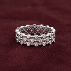Mosaic Moissanite Layered Band