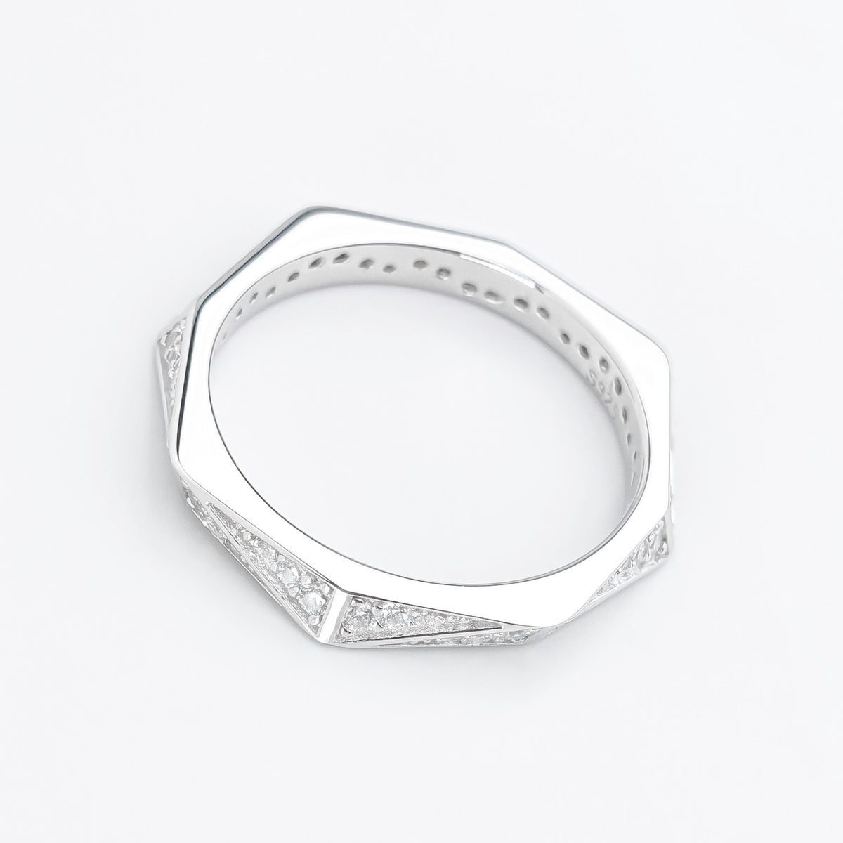 Pavé Faceted Prism Ring