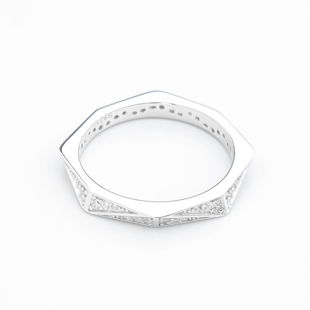 Pavé Faceted Prism Ring