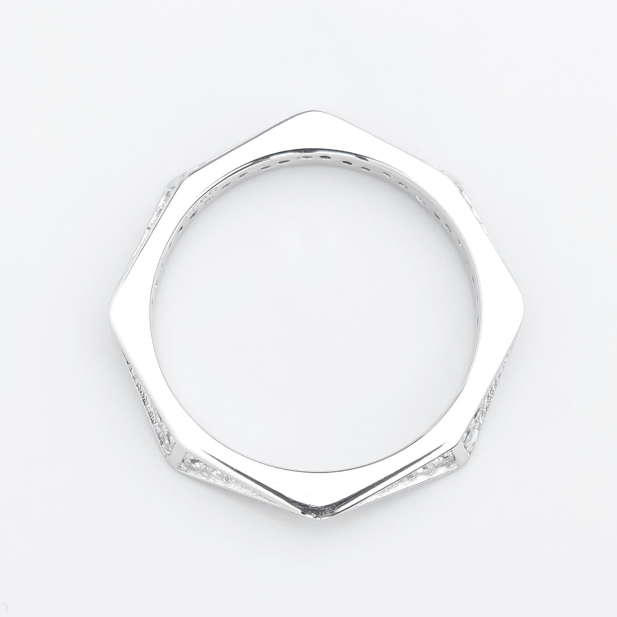 Pavé Faceted Prism Ring