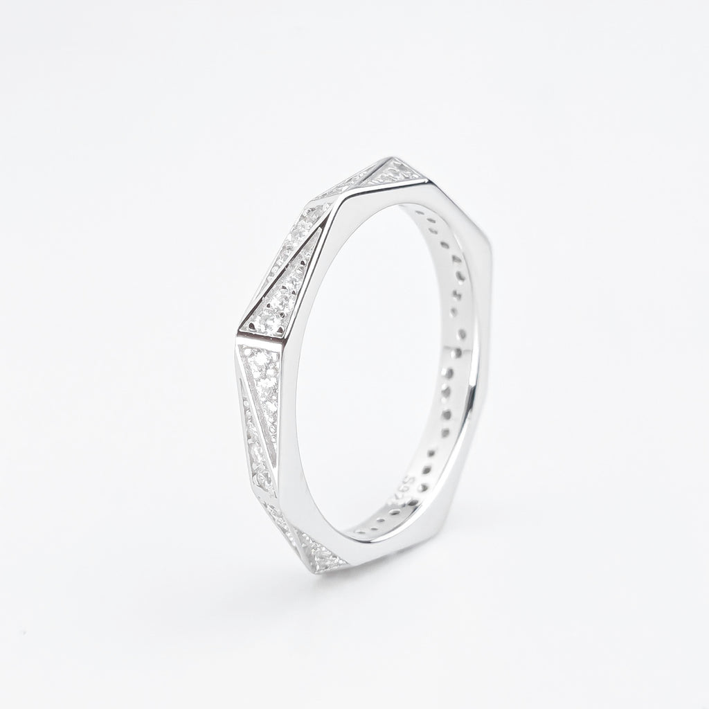 Pavé Faceted Prism Ring