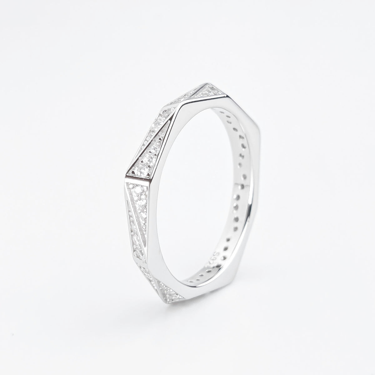 Pavé Faceted Prism Ring