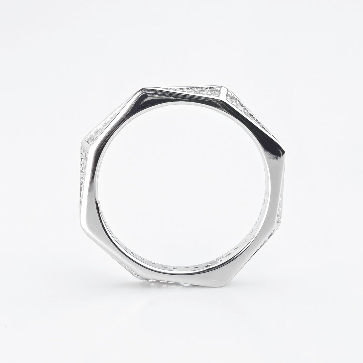Pavé Faceted Prism Ring