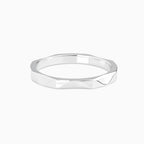 Silver Terrain Facet Ring