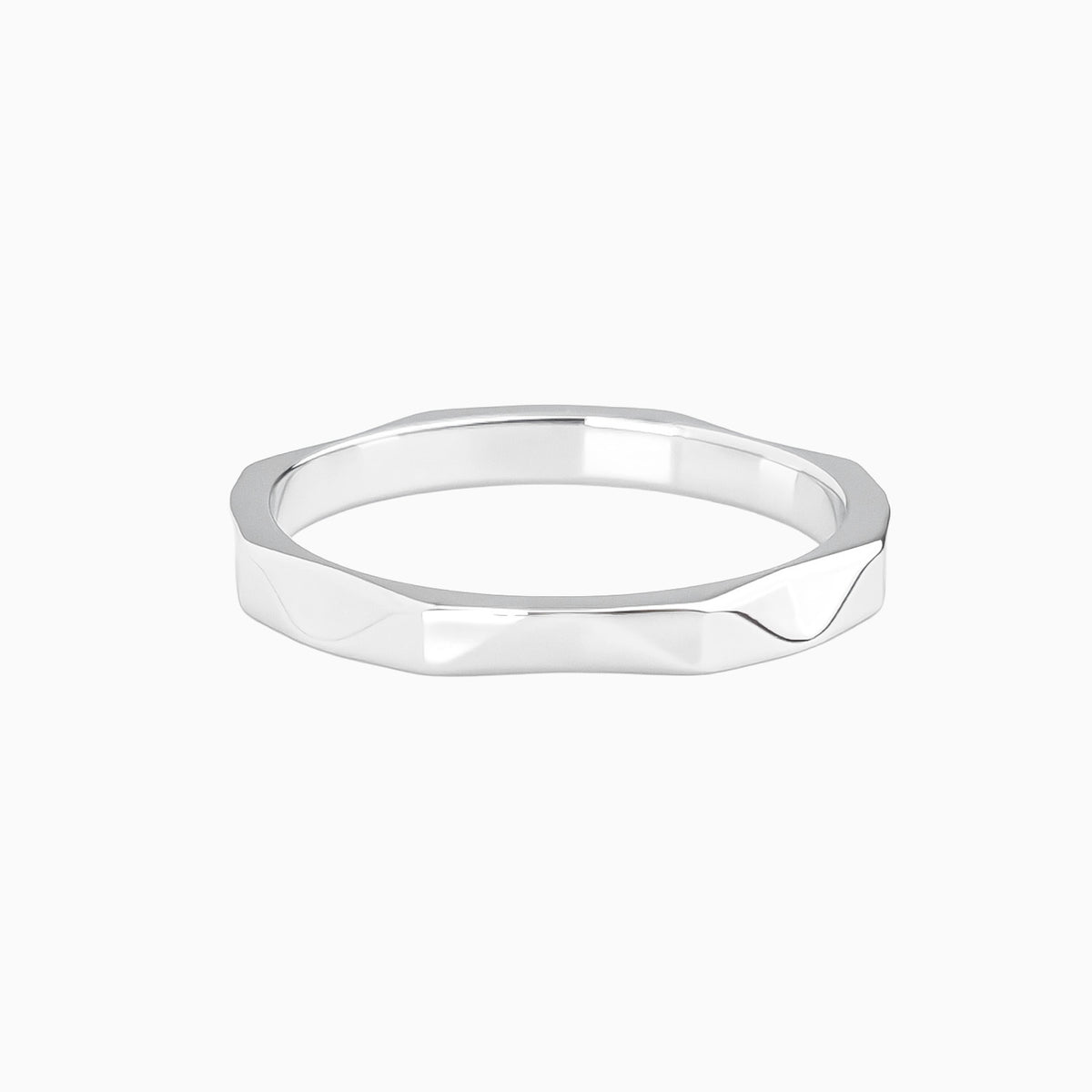 Silver Terrain Facet Ring