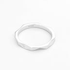 Silver Terrain Facet Ring