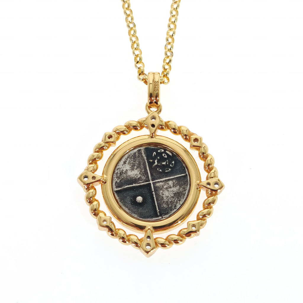 Halskette mit umgedrehter antiker Münze 5982