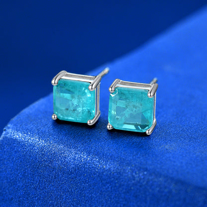 Quadratische Paraiba-Ohrringe E0126