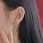 Quadratische Paraiba-Ohrringe E0126