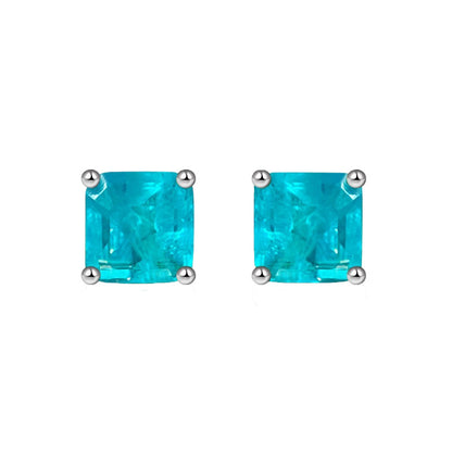 Quadratische Paraiba-Ohrringe E0126