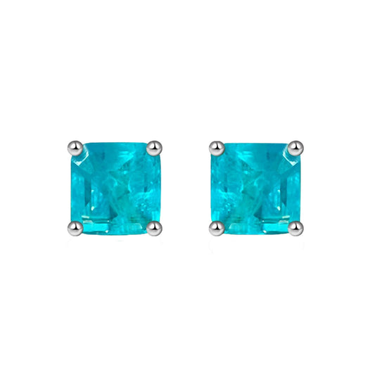 Quadratische Paraiba-Ohrringe E0126